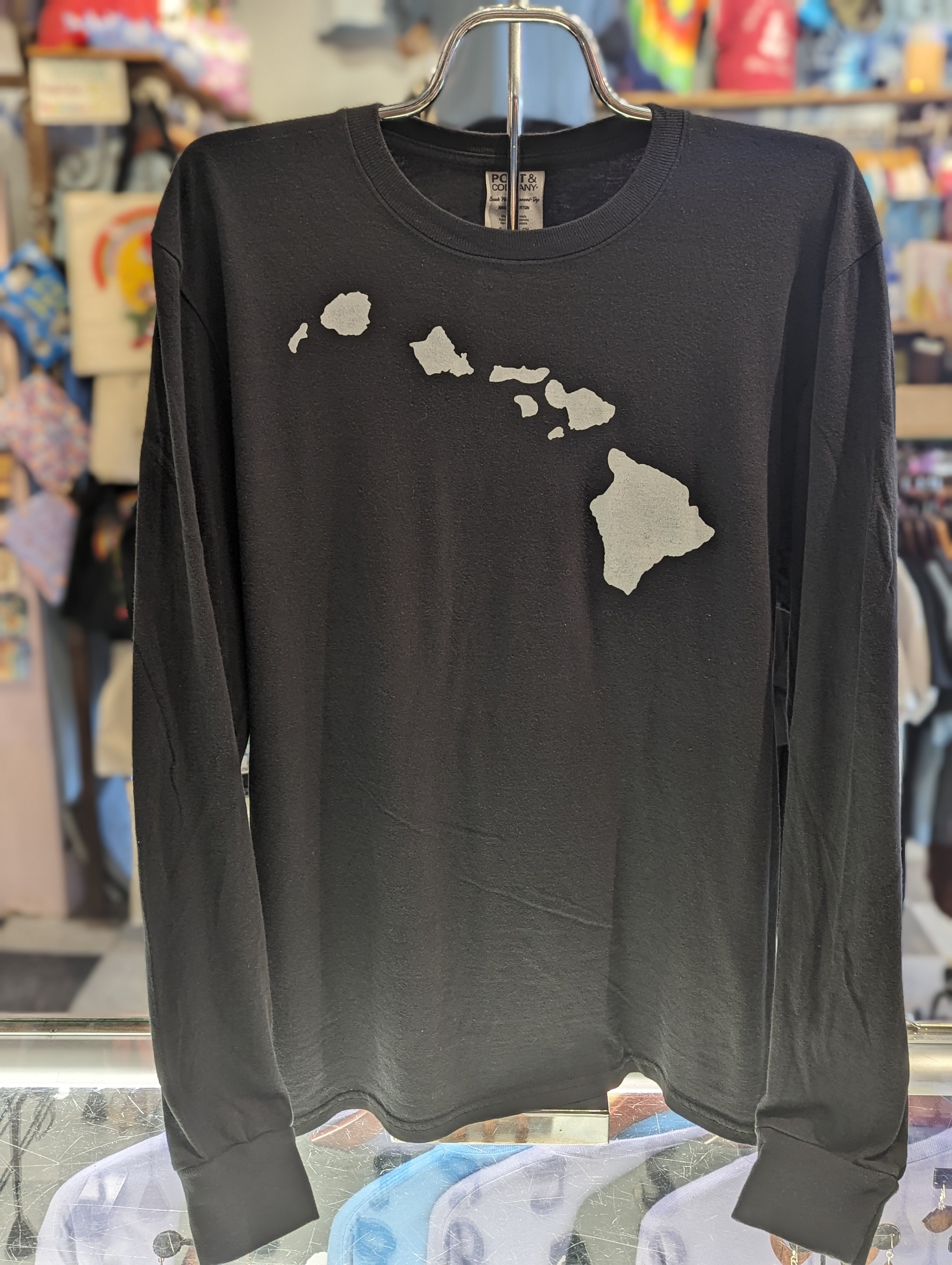 Men's Long-Sleeve Black "Islands" Shirt